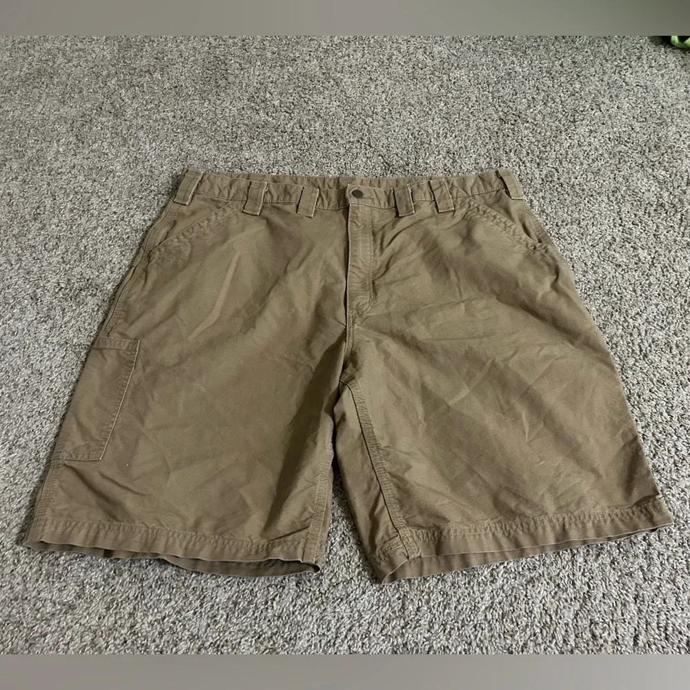 Carhartt Shorts Carpenter Workwear Canvas Hammer Loop Dark Khaki Men's Size 44
